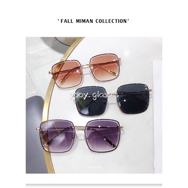 Kacamata Wanita Pria Premium Fashion Kotak Metal Korean UV Sunglasses-5