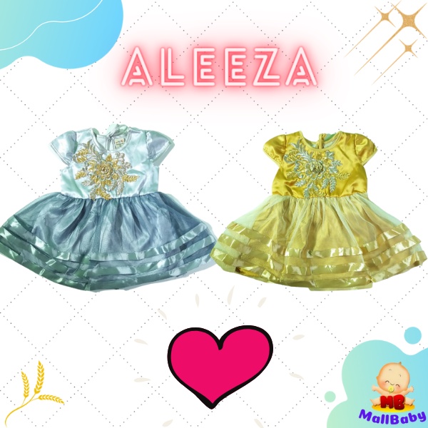 Baju Bayi Perempuan 0-6 Bulan Dress Bayi Perempuan Newborn Pesta Gaun Bayi Aleeza