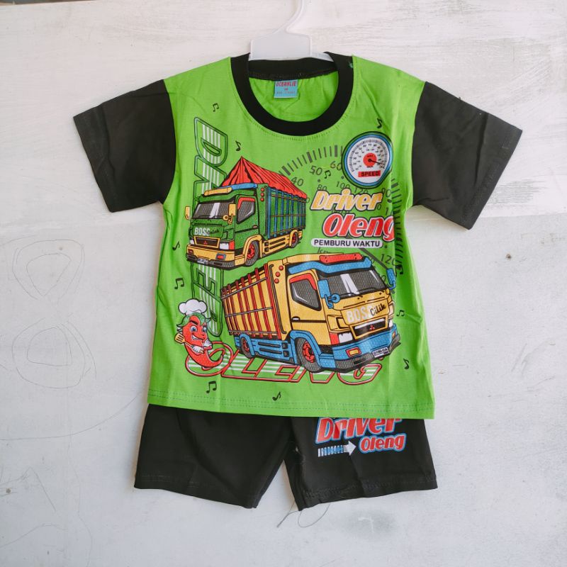 Setelan anak cowok 1 2 3 4 5 6 tahun truk truck oleng