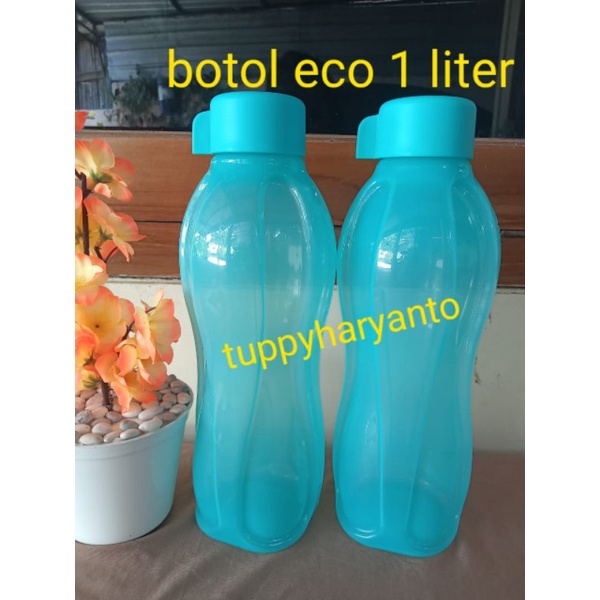 Botol minum botol eco 1liter tutup putar/ulir 1pcs tupperware ori limited