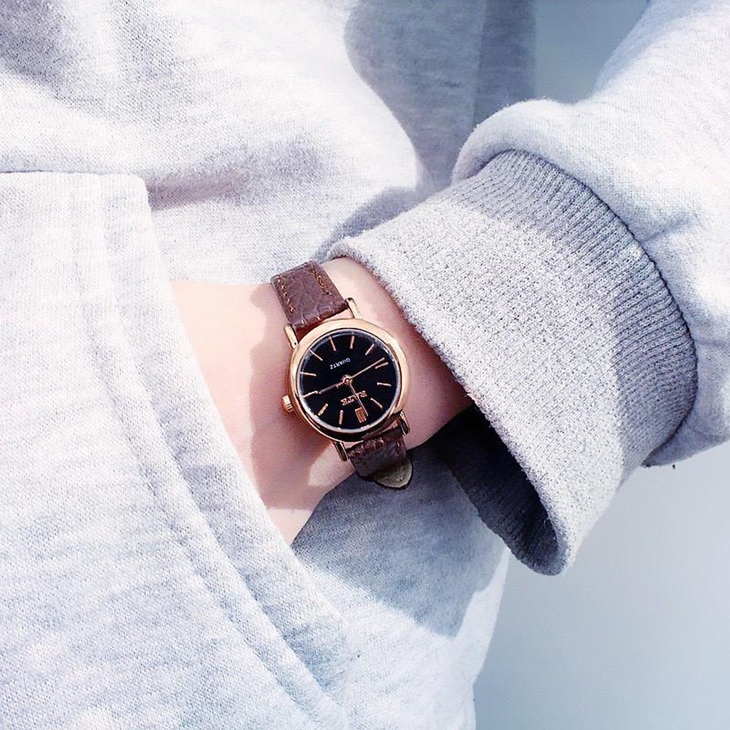 UNIKO.ID - JAM TANGAN ANALOG QUARTZ WANITA SIMPLE STRAP PU KOREAN STYLE IMPORT / jam tangan wanita analog import-5