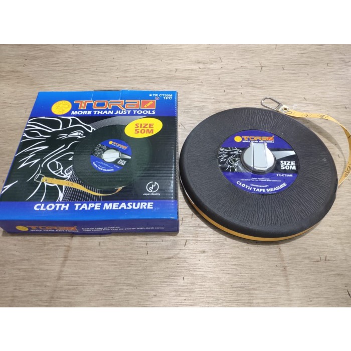 PTM - Meteran Gulung Tancap Kain / Meteran Tanah Kain Bulat 50 Meter TORA