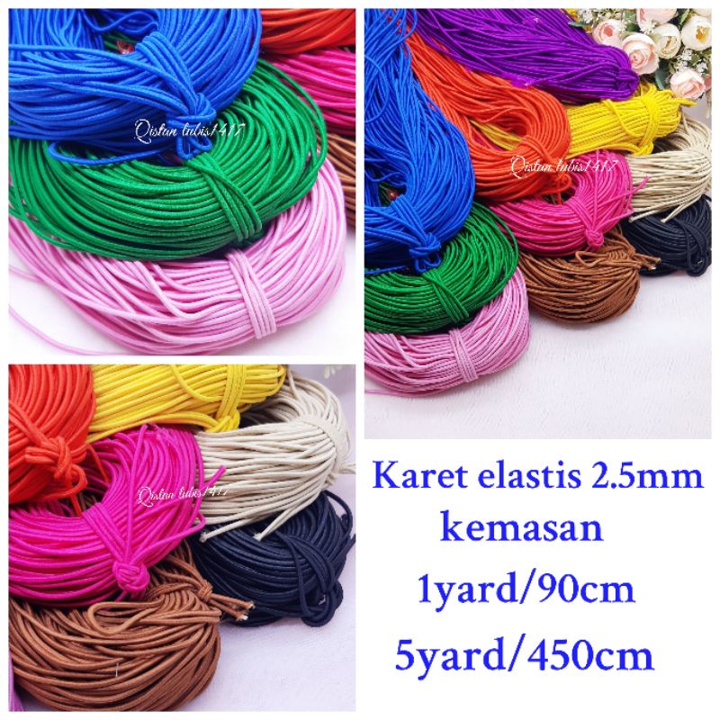 Tali karet 2.5mm 1yard dan 5yard