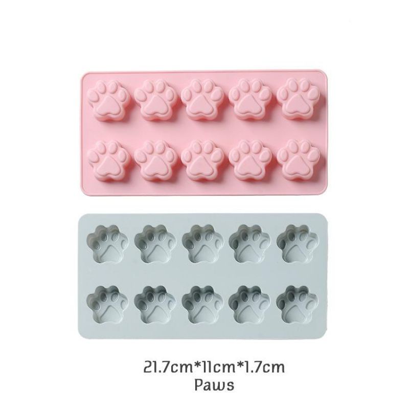 CETAKAN SILIKON JELLY COKLAT FONDANT PAWS  LUCU UNIK TAHAN PANAS