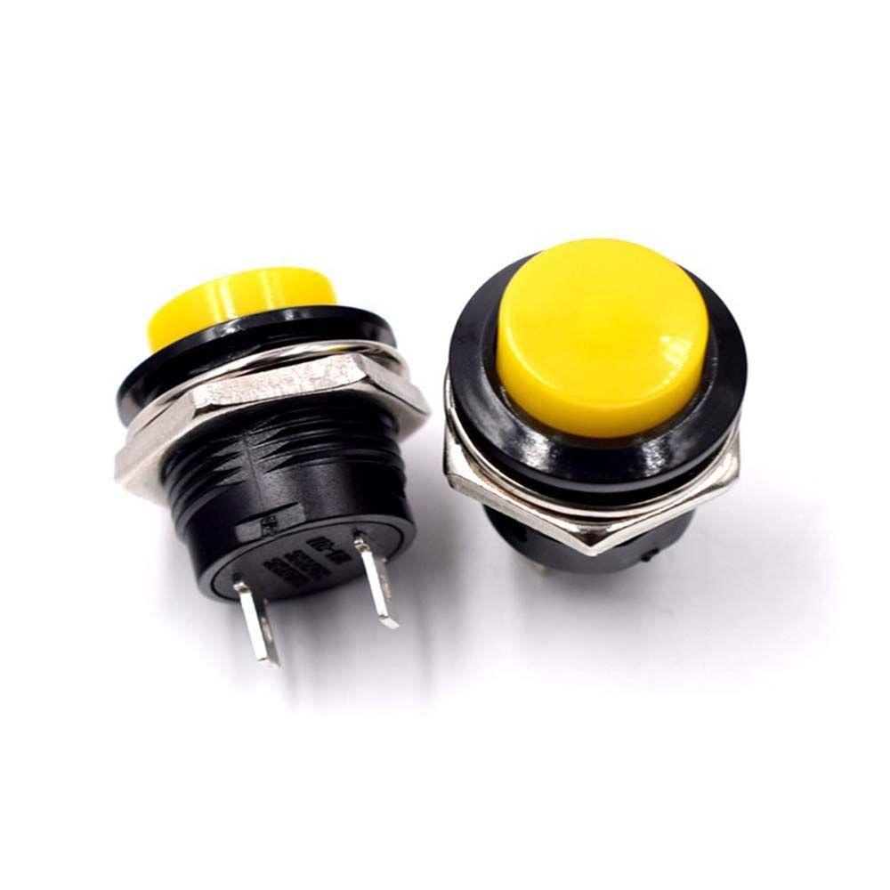 [Elegan] Putaran Tombol Tekan 16mm R13-507 Plastik Momentary Self Reset Momentary Push Button Switch Komponen Elektronik Kontak Listrik Saklar Power Button Switch