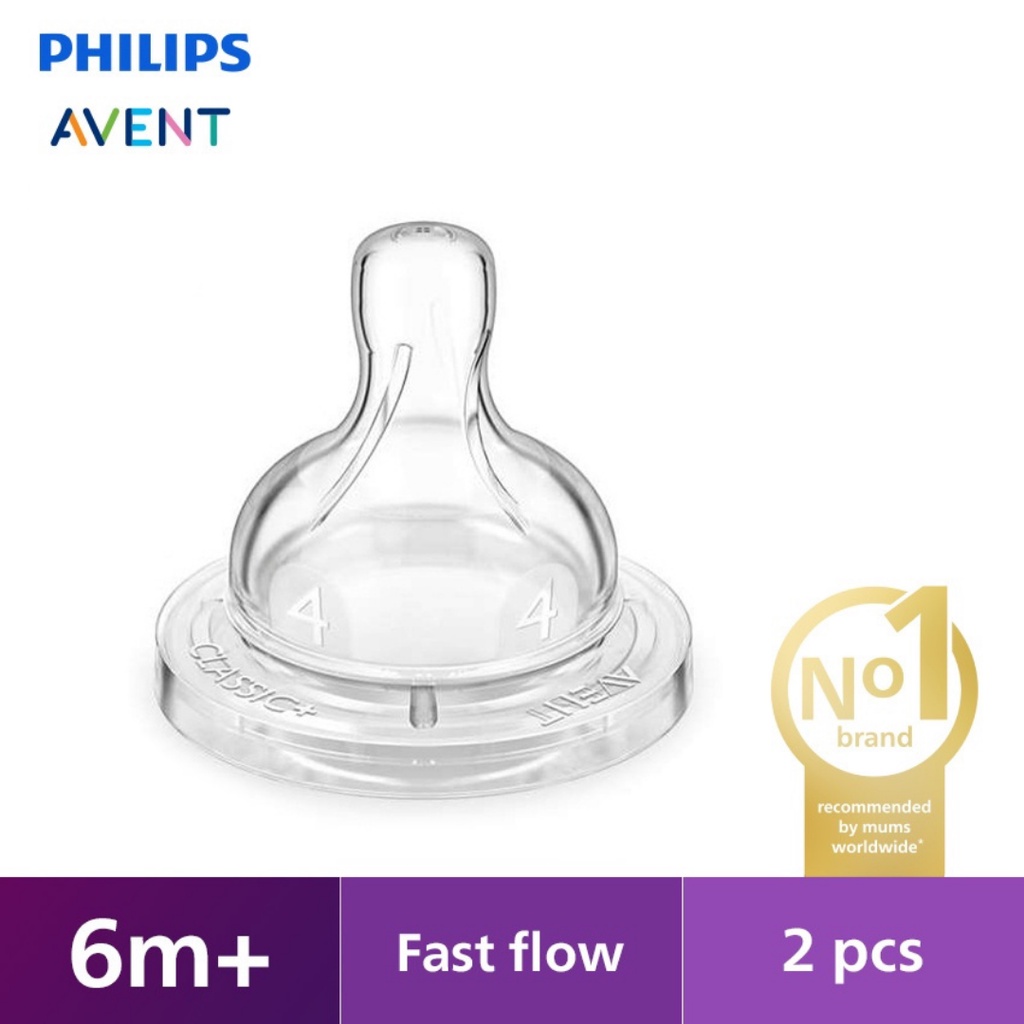 Nipple Philips Avent Teat Classic isi 2's karet dot klasik