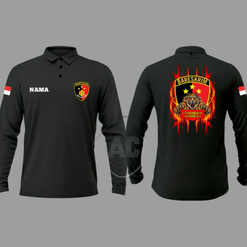 KAOS BAJU POLO POLISI RESKRIM BARESKRIM POLRI LENGAN PANJANG
