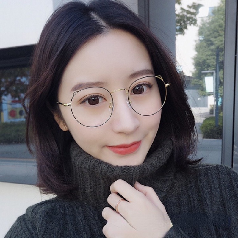 (YUZHU) Bayar di Tempat Korean Ulzzang Retro Bundar Kacamata Wanita Anti Blue Eyeglasses