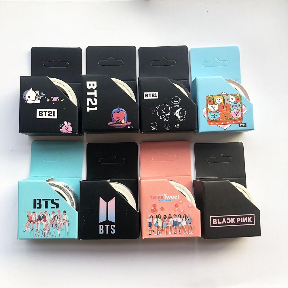 Top 1PC 5M BT21 Tape Perekat Masking Kertas Tempel Hias