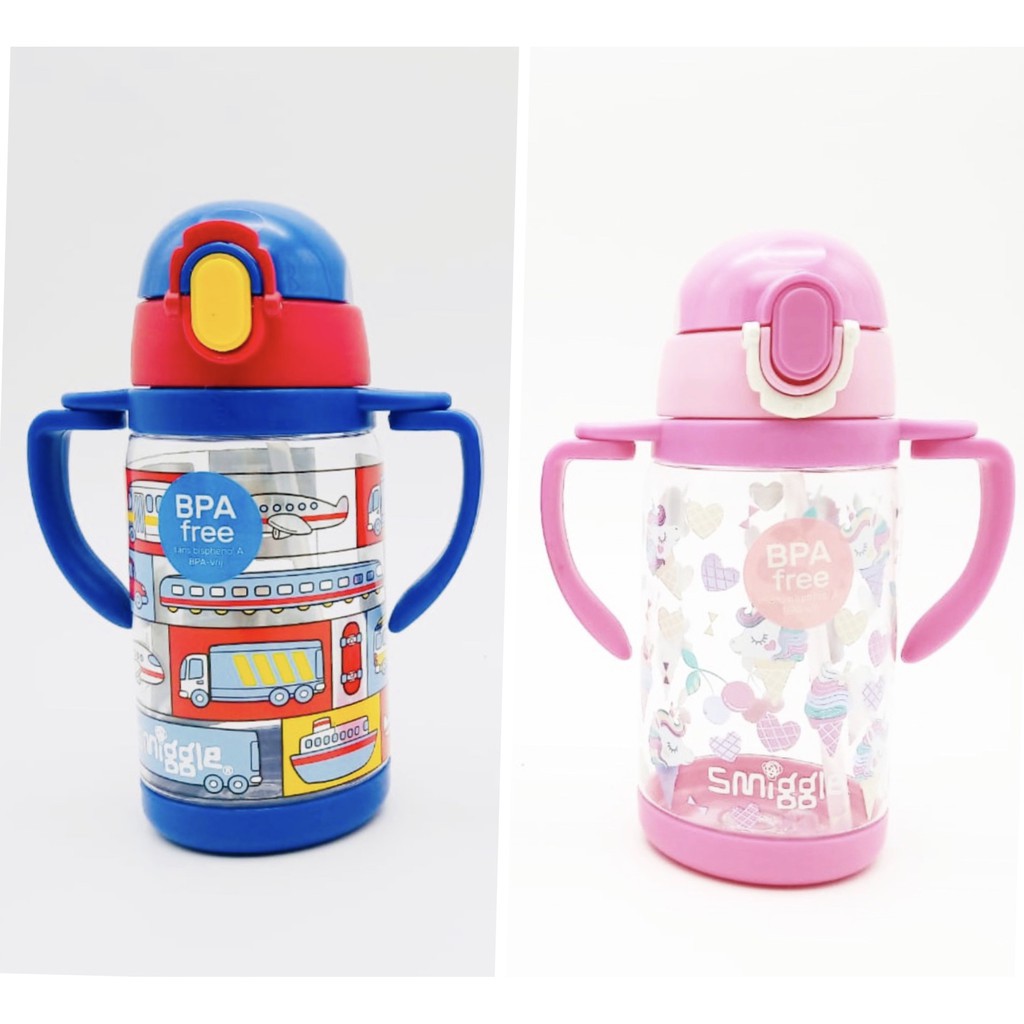 Barnik88 Botol Minum SMIGGLE UNICORN Pink / Biru Vehicle Gagang