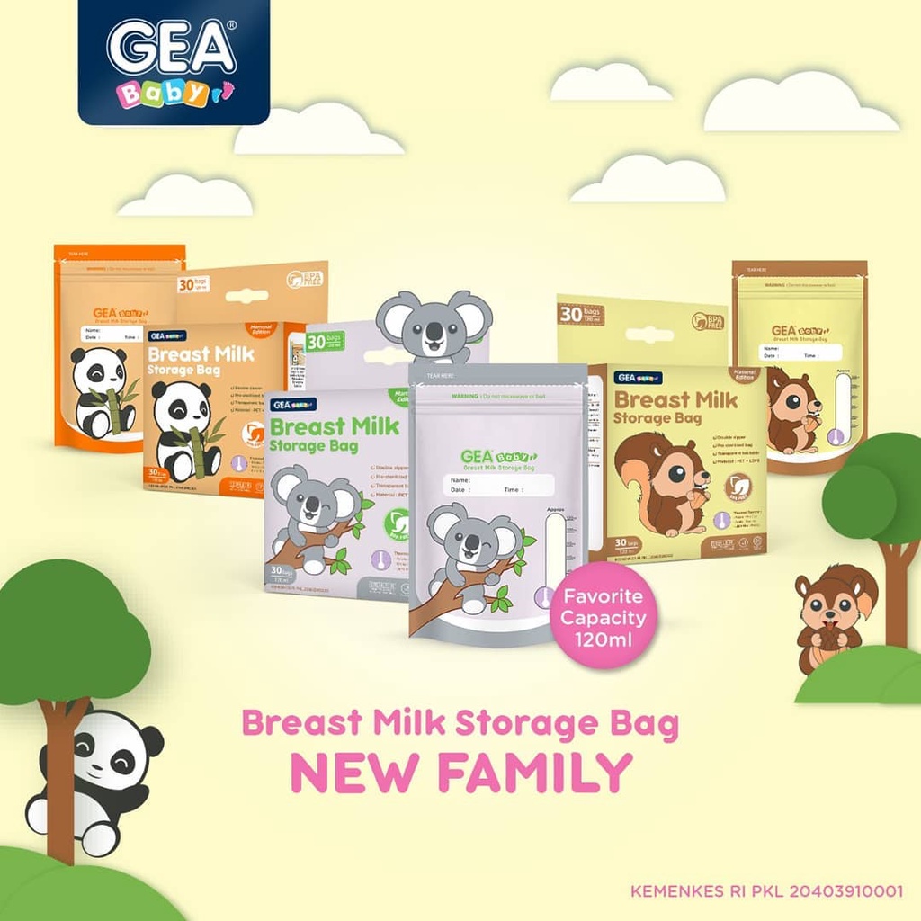 GEA BABY kantong asi 120ml Safari &amp; Mammal Edition GEABABY