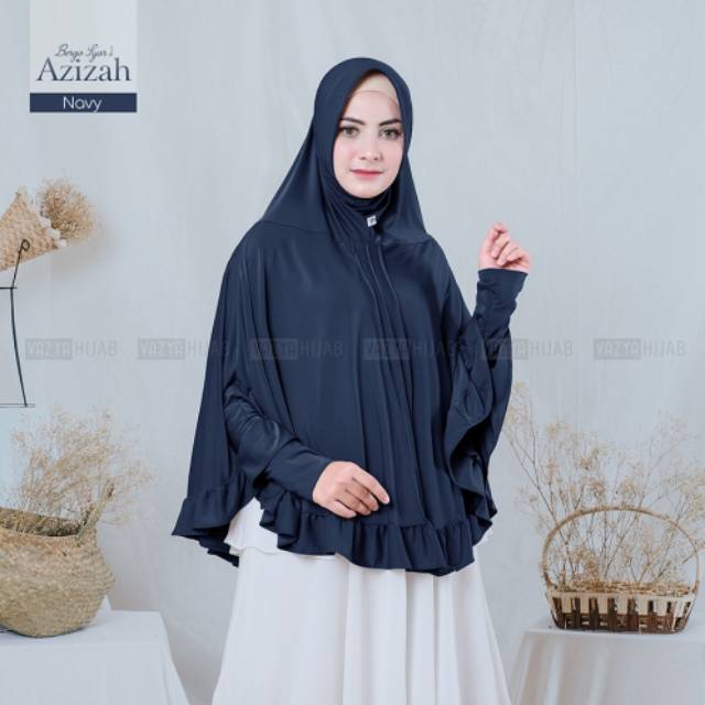 KHIMAR BERGO LENGAN AZIZAH HIJAB SYARI FASHION MUSLIMAH REAL PICT