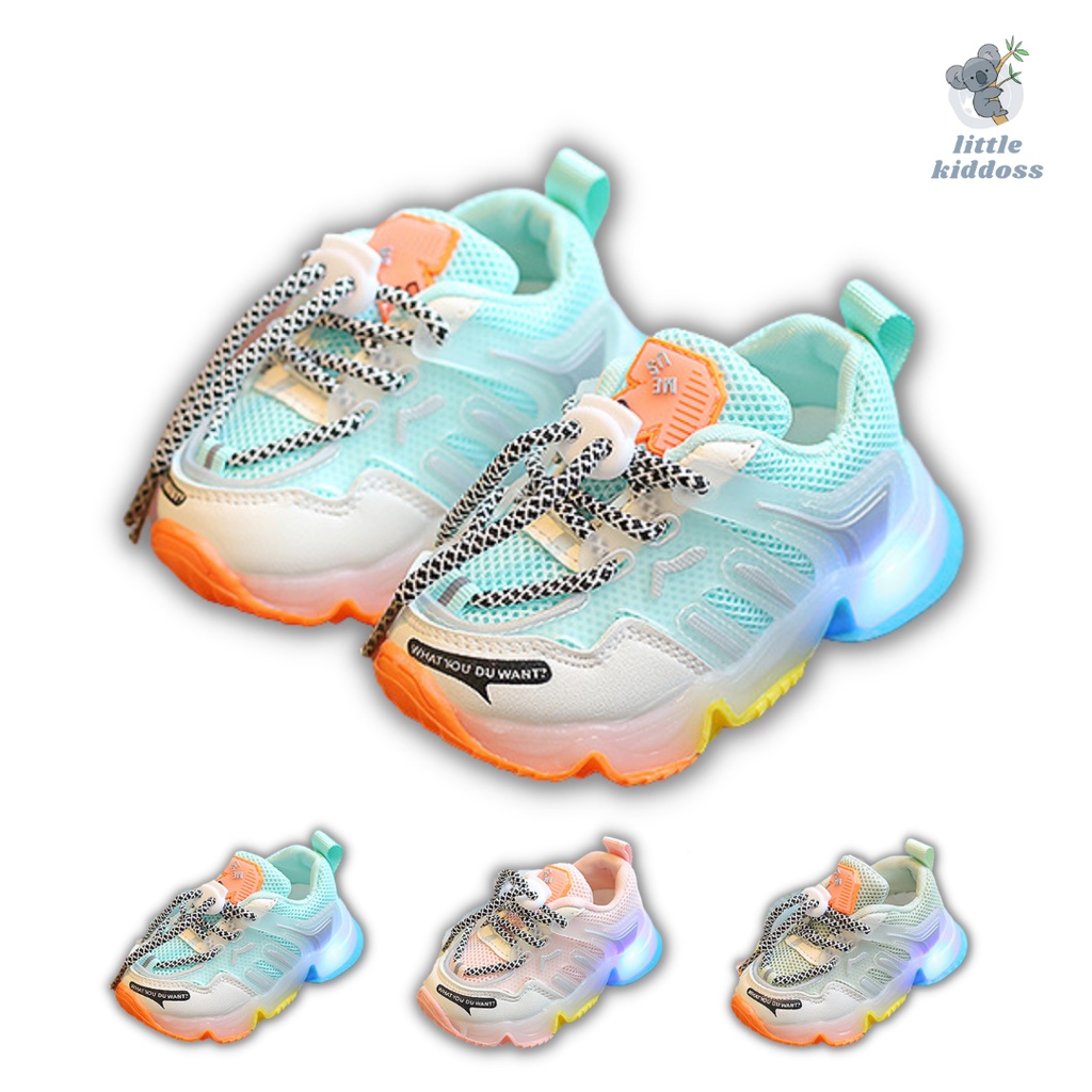 littlekiddoss SH20113 Sepatu Lampu Anak Import Sneakers Glacio LED Murah