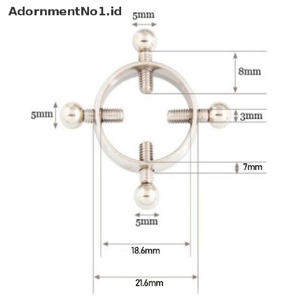 (AdornmentNo1) 2pcs Cincin Puting Payudara Tanpa Tindik Bentuk Bulat Untuk Wanita