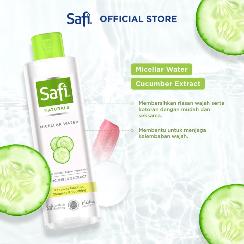 SAFI Naturals Series Indonesia / Cleanser Toner Essence Serum Cream Sunscreen Shampoo Hair Eye Mask