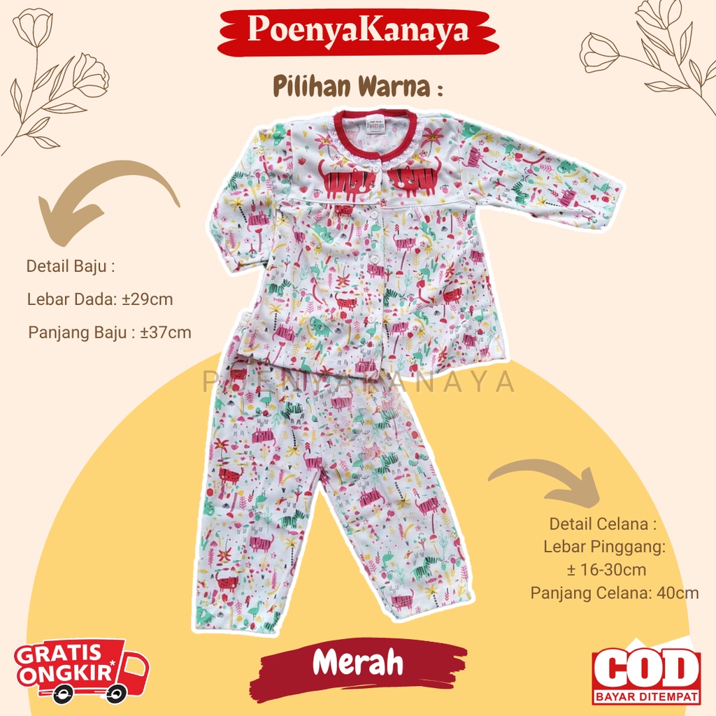 Setelan Baju Bayi Piyama Bayi Panjang Perempuan Flamingo Fauzan 6-18 bln SPY106