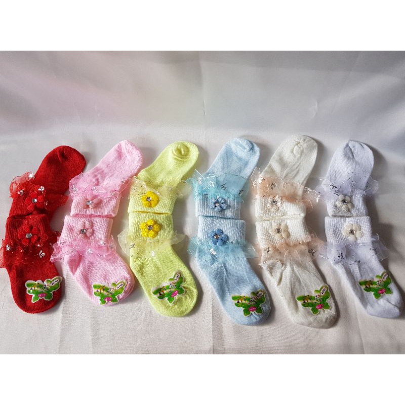 ( 12 PASANG ) Kaos kaki Baby Renda