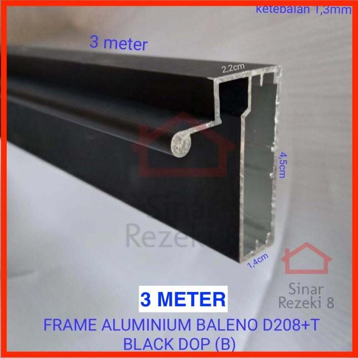 FRAME Aluminium HITAM Handle Kaca Pintu Lemari Kitchen Profil FHD 128 Best Seller