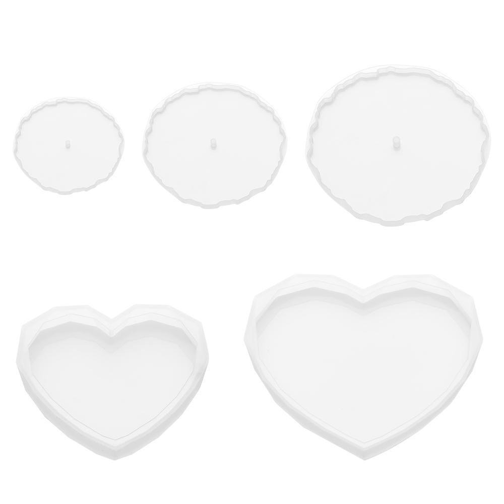 Solighter Tray Cetakan Silikon Love Heart Resin DIY Art Coaster Silicone Mould