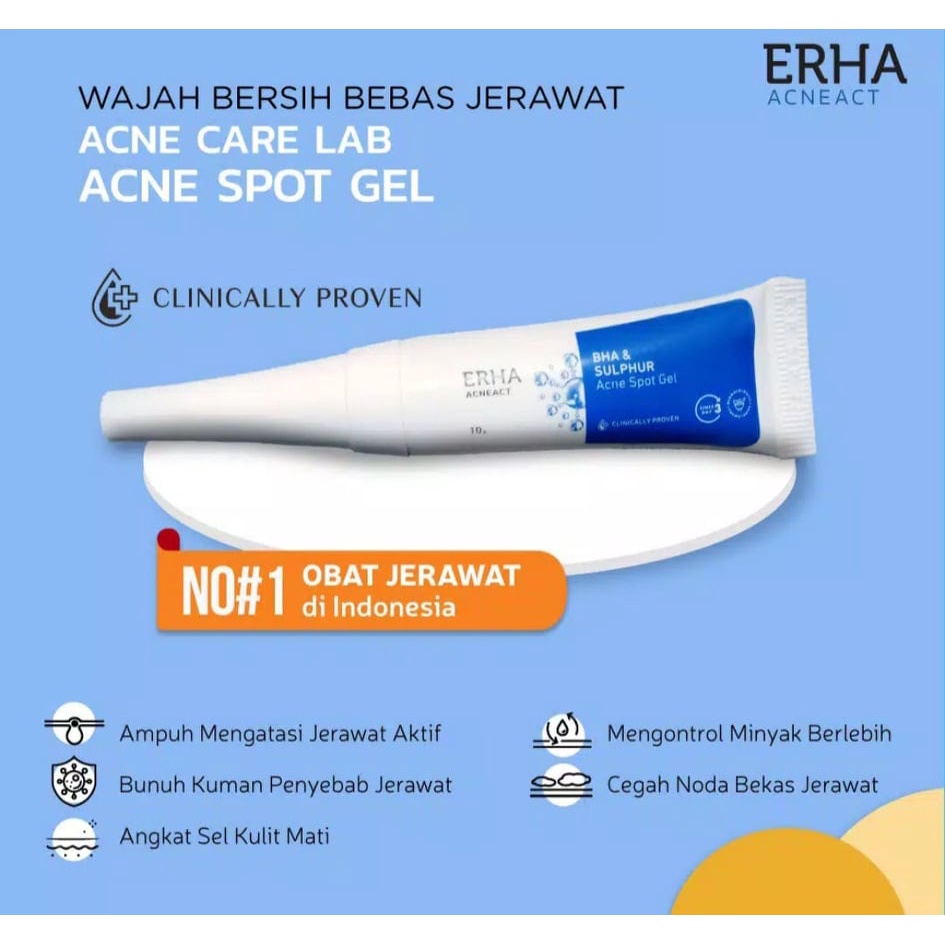 ERHA Acne Spot Gel 10gr Original BPOM | ERHA21 Dermatologist Acne Care Lab Obat Jerawat 10 gr