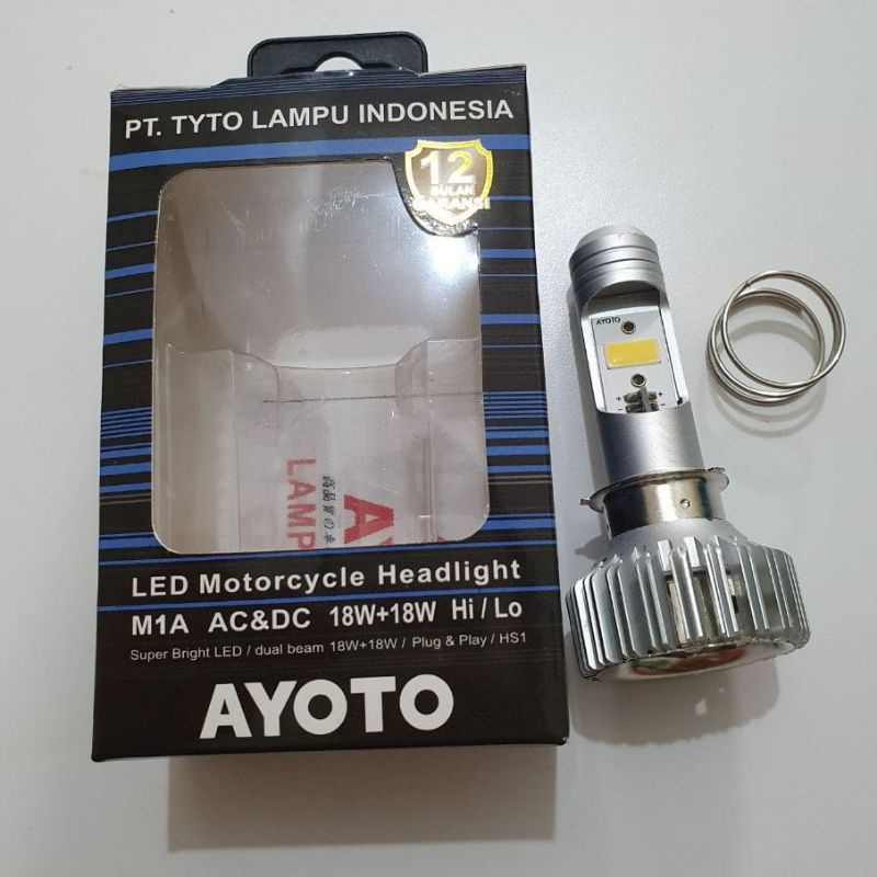 Lampu motor Depan LED AYOTO M1A 18 watt H6 AC DC Motor MaticBeat Aerox Pcx Nmax vario 125 150 Universal