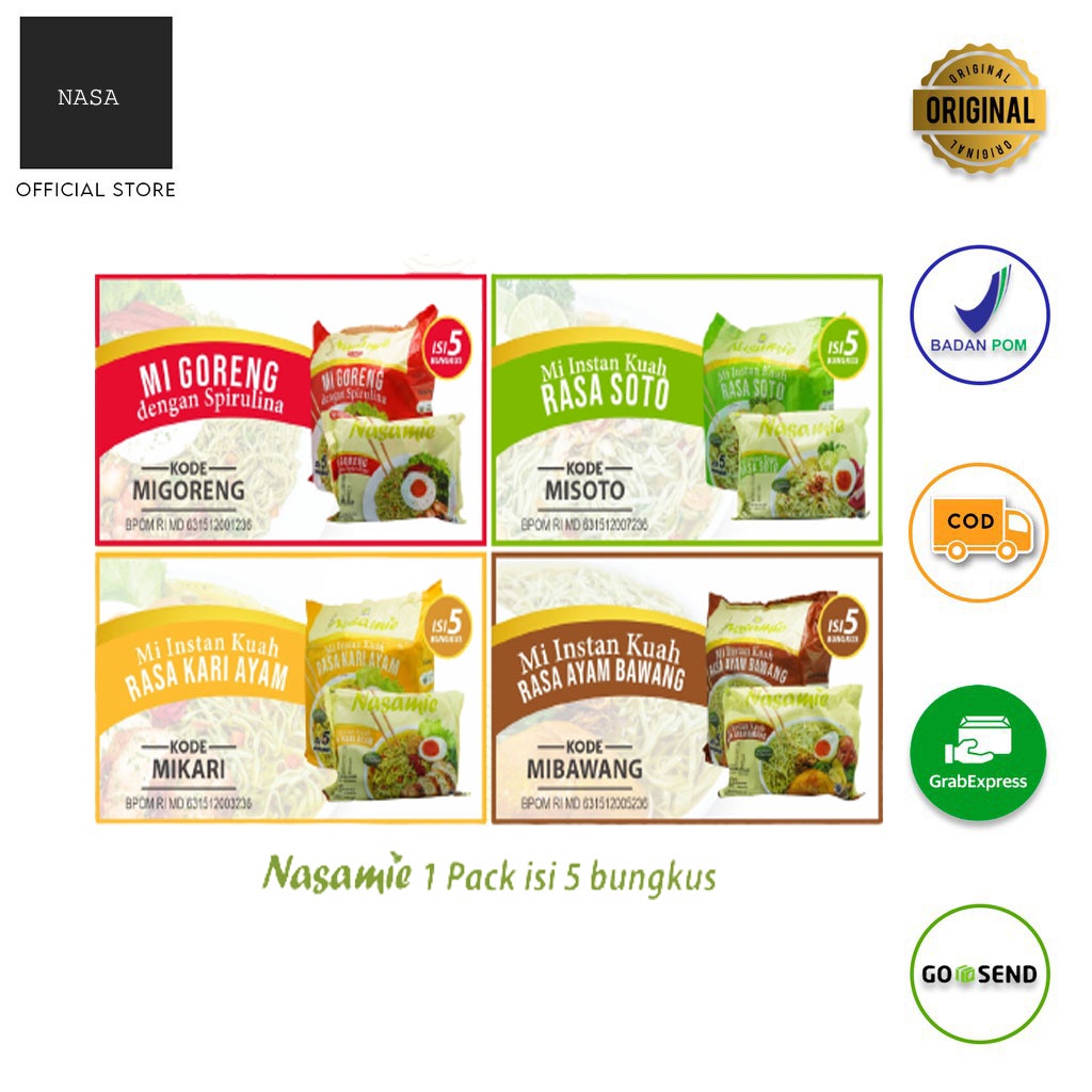 

Nasamie Mie sehat untuk keluarga 1 pack isi 5 pcs