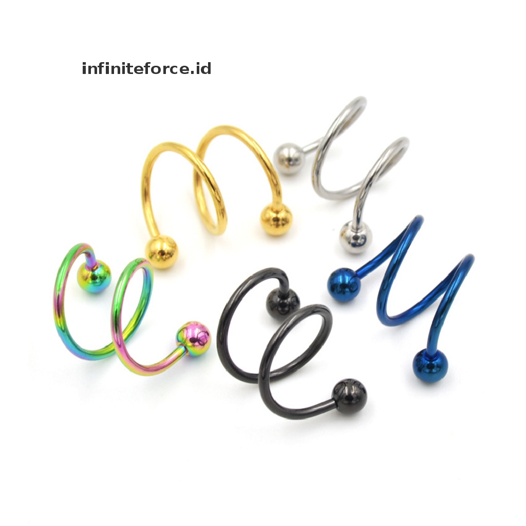 Cincin Tindik Hidung Bibir Telinga Tubuh Bahan Stainless Steel Untuk Pria