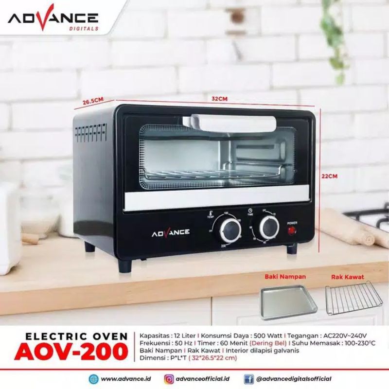 Advance oven listrik 12 liter