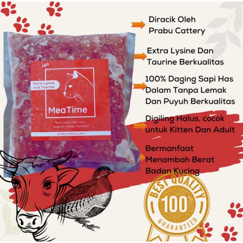 MEATIME, makanan kucing Raw Food - Best Seller