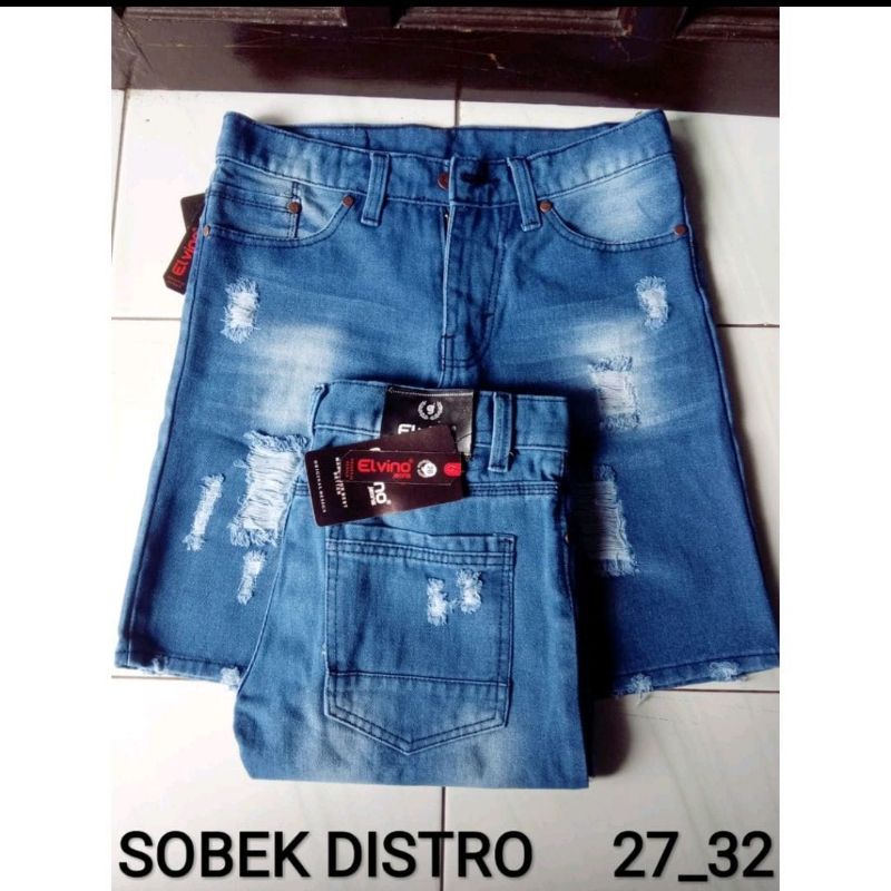 Celana pendek sobek pria / celana pendek denim pria/ celana pendek distro pria terbaru