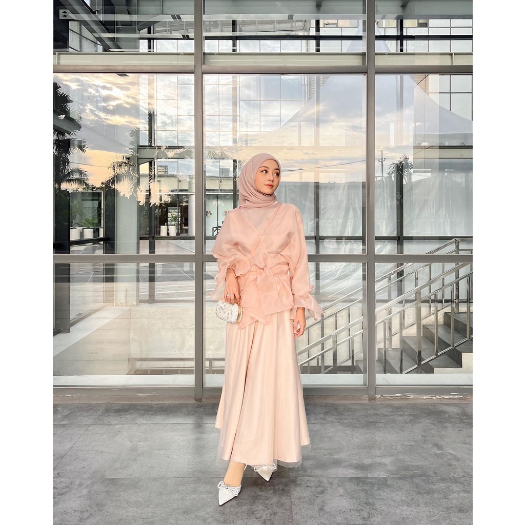 Aura Label - Rosie Bow Organza Top - MOST WANTED blouse wanita organza pita puff