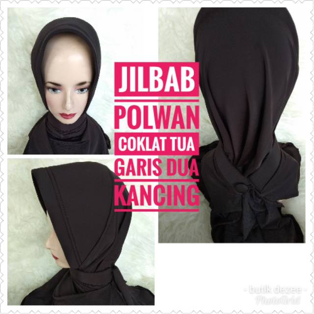 Hijab polwan coklat tua / kerudung polwan / hijab dinas polwan