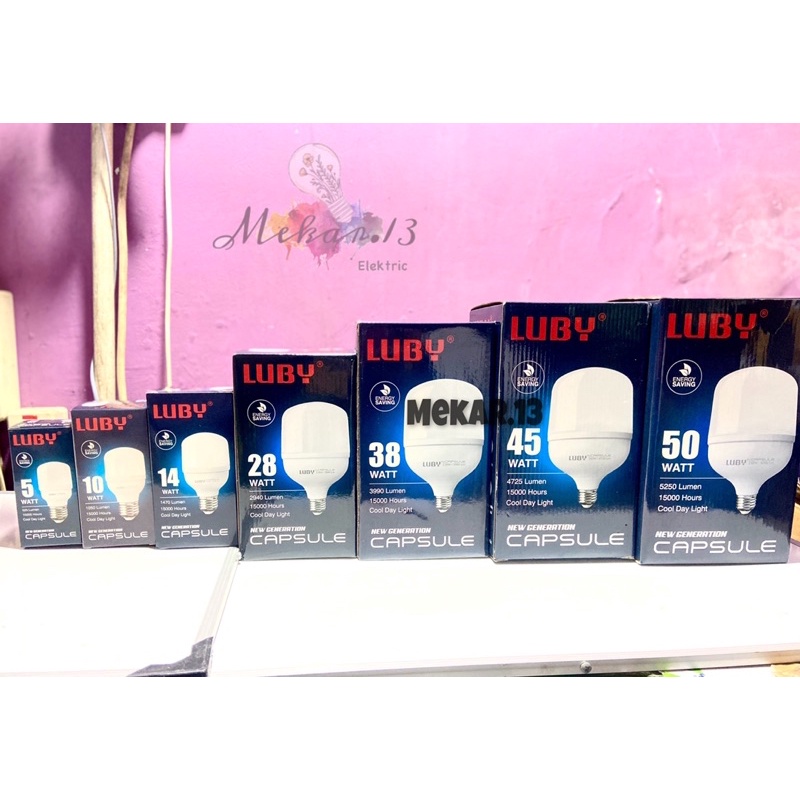 Lampu LED LUBY Capsule cahaya putih 5W,10W,14W,18W,28W,38W,45W, 50W