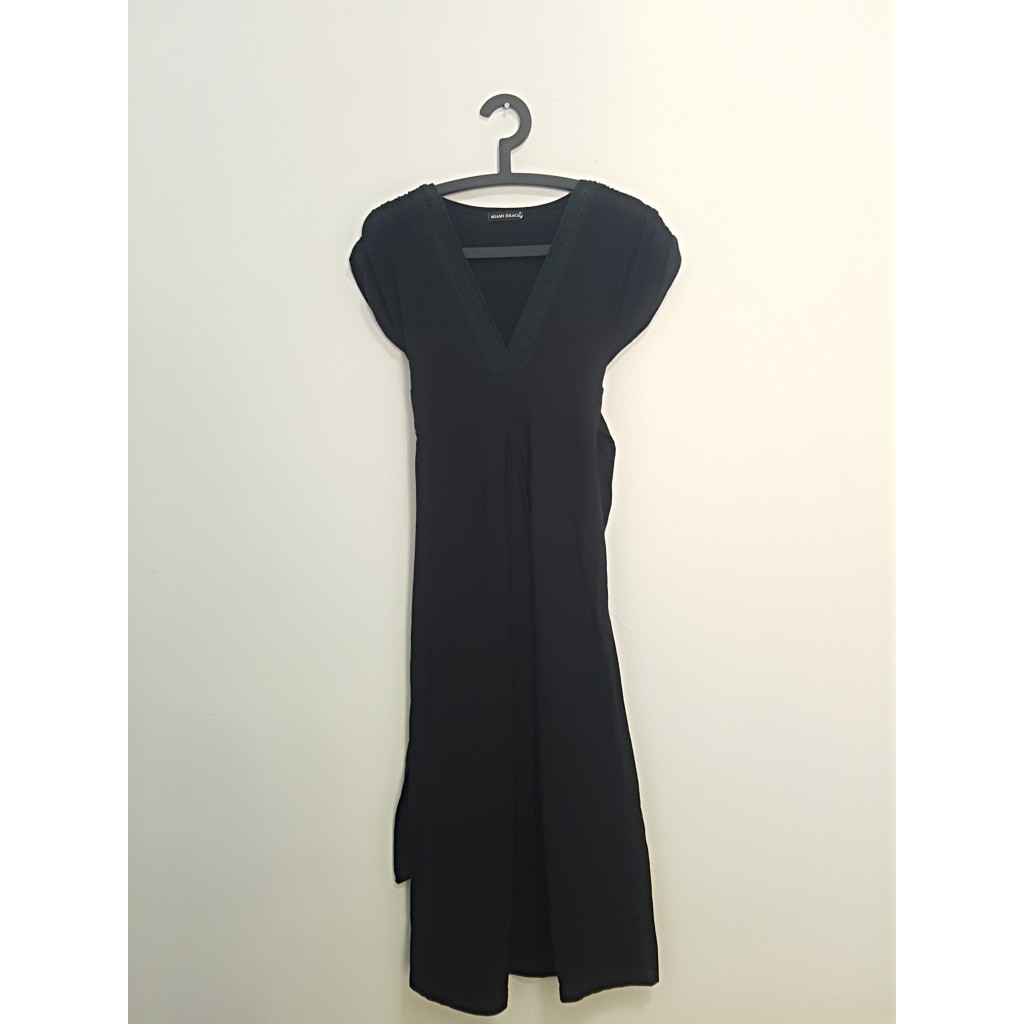 DRESS MAXI WOMEN BLACK - EMPIRE LINE