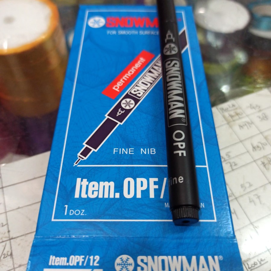 SPIDOL PEN PERMANENT SNOWMAN OPF DRAWING PEN MARKER SNOWMAN - OPF