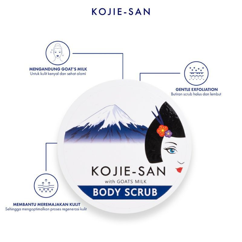 KOJIE SAN BODY SCRUB GOAT MILK/KOJIC 250GR [𝗕𝗣𝗢𝗠]