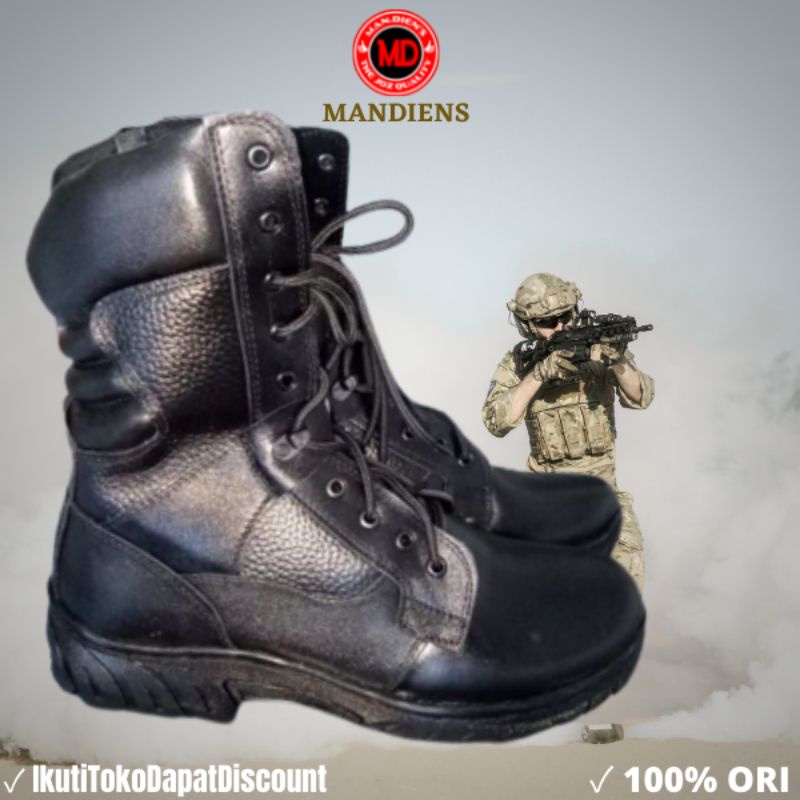 MANDIENS - Sepatu PDL Kulit Sapi Asli  Boots PDL TNI GEGANA Kulit Asli