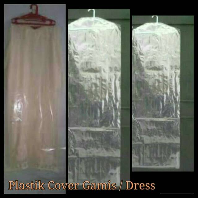 Plastik cover dress plastik gantung baju gamis dress panjang 55x150