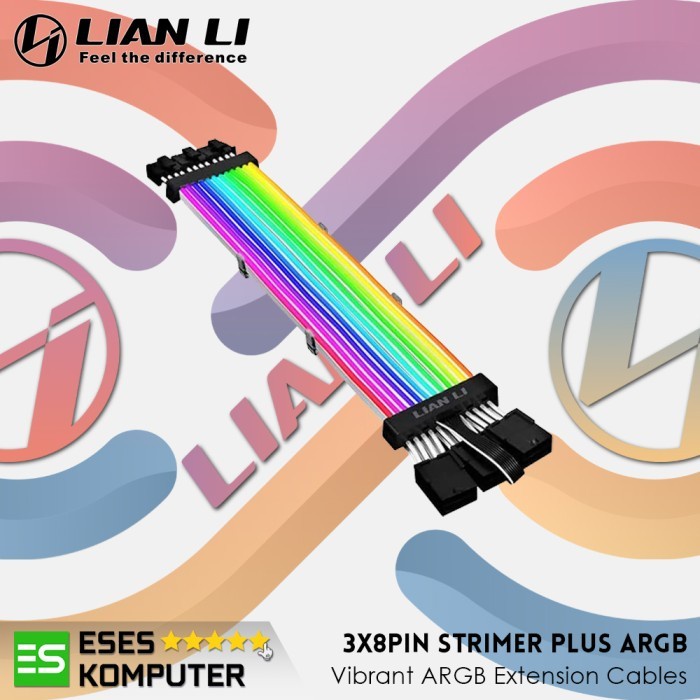 PSU Extension LIAN LI STRIMER PLUS ARGB TRIPLE 8 PIN PSU CABLE RTX3000