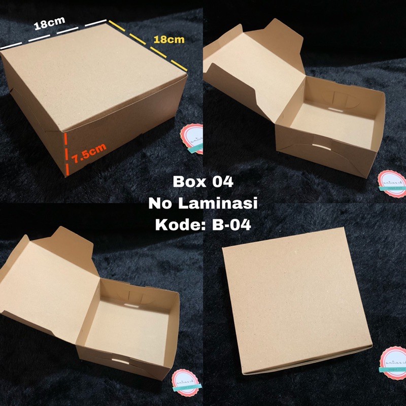 

ANTIASBOX 18x18x7,5cm Olshop Box / Kotak Kue / Packaging Hampers Tanpa Laminasi B-04
