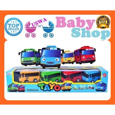 MOBIL TAYO KECIL MOBIL MOBILAN PULL BACK ISI 4 PCS LITTLE BUS TAYO