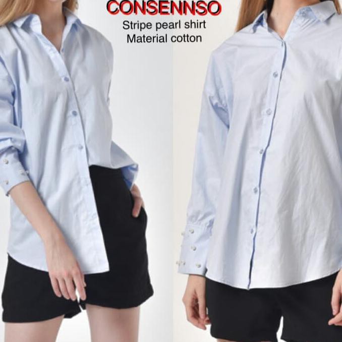 Kemeja katun blue pearl consenso