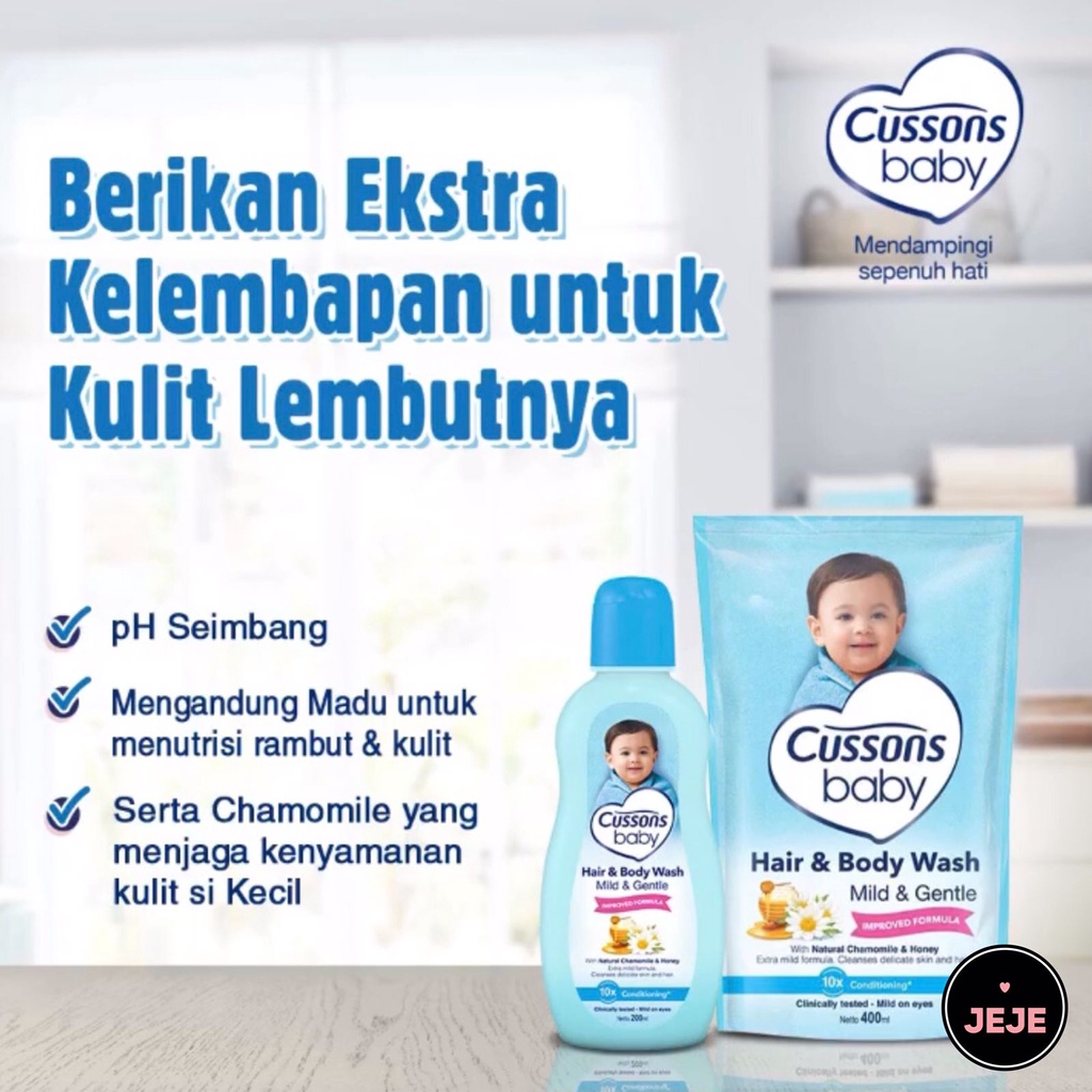 Cussons Baby Hair &amp; Body Wash Mild &amp; Gentle 100+100ml / 400ml Refill