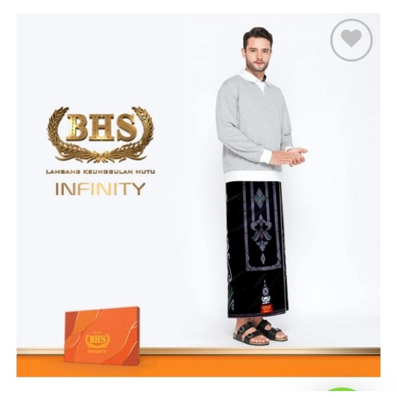 Sarung BHS INFINITY gold motif PKE HITAM HIJAU 01