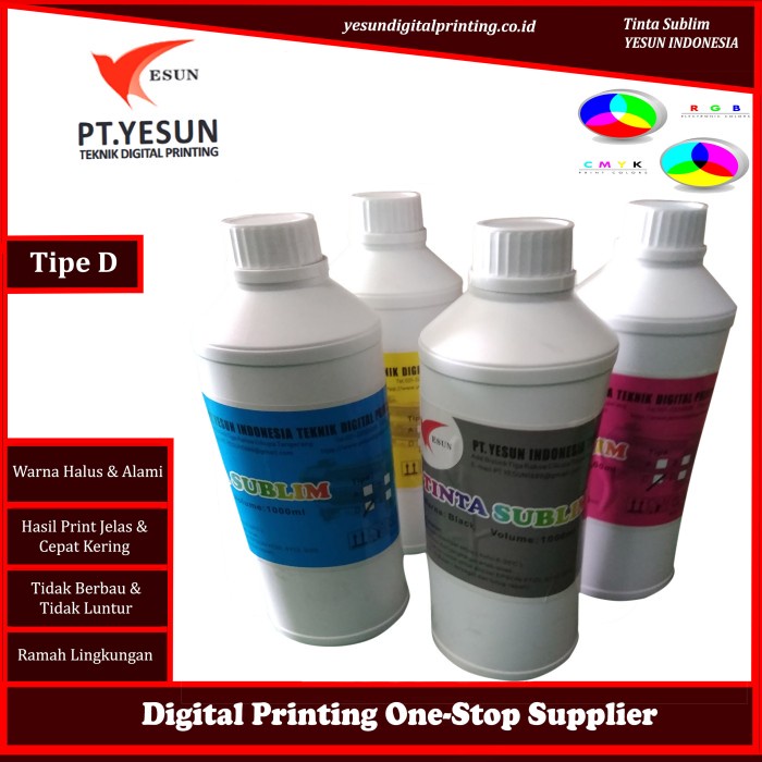 

Cantik Tinta Sublimasi Tipe D, Warna Cmyk Gilaa!!!