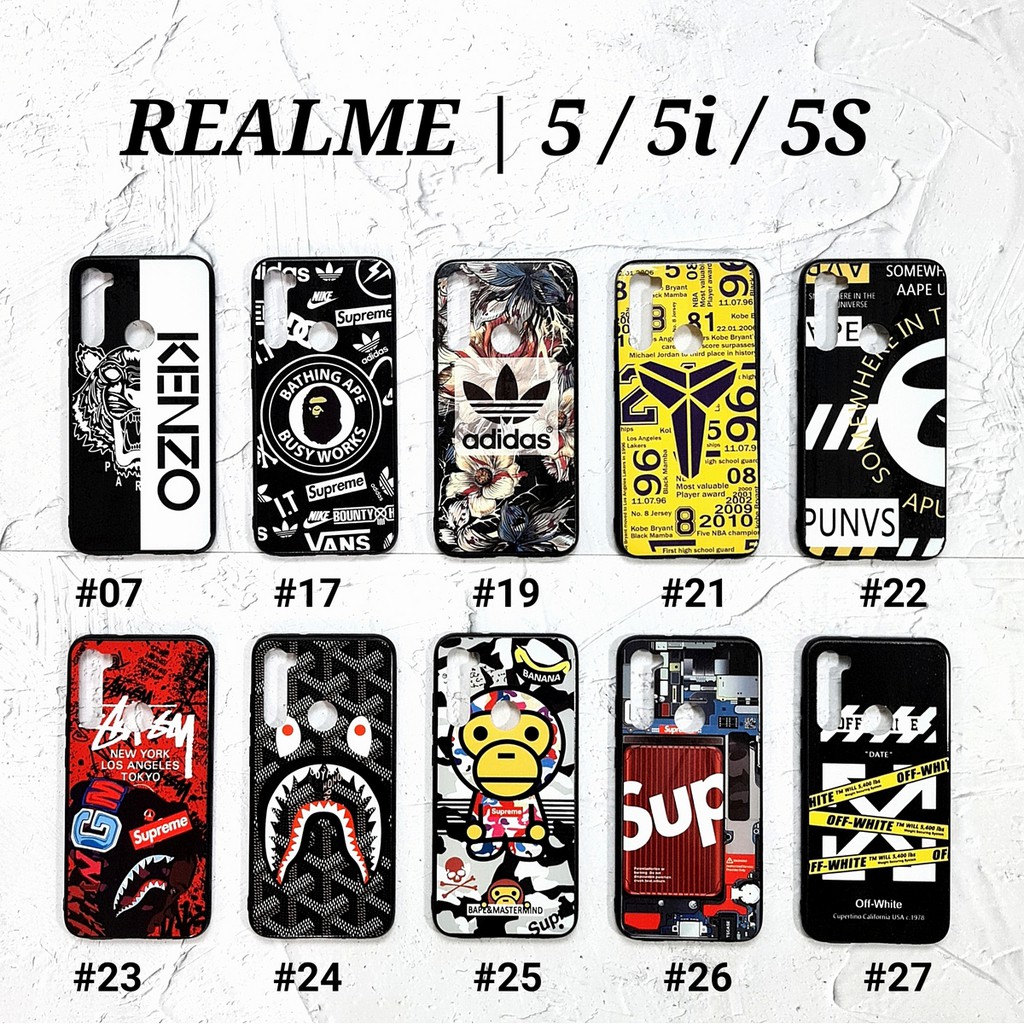 A3S A1K REALME C1 C2 C3 C11 3 5 5i 5S PRO 6 NARZO 6 PRO | MAN GLOSS Soft Hard Case Bape Stussy