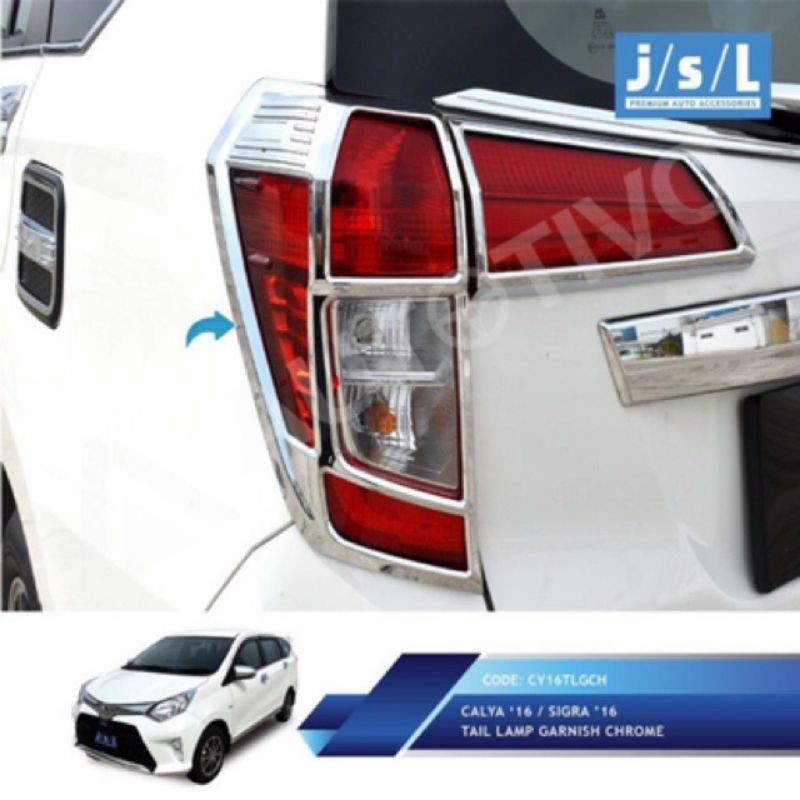 GARNISH LAMPU STOP CALYA 2 PCS GARNIS LAMPU STOP CALYA MOBIL TOYOTA CHROME