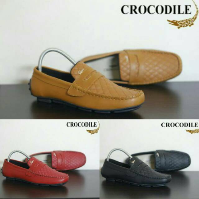 Sepatu slop slip on pria crocodile mocasin