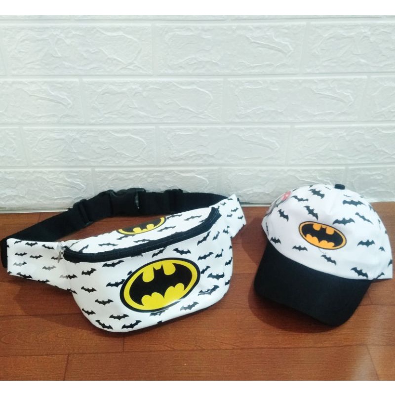 New arrival Tas SLempang anak usia 2-10tahun 2IN1 waistbag+Topi baseball Tas waterproof (anti air)