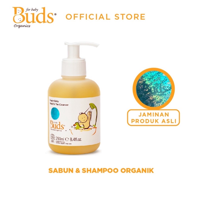 Buds organics cherished precious head to toe cleanser | sabun sampo mandi perawatan kulit bayi dan anak